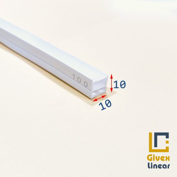 گیوکس پروفیل سیلیکونی لاین نوری بدون لبه افقی خم از رو 10 برش 20 میل