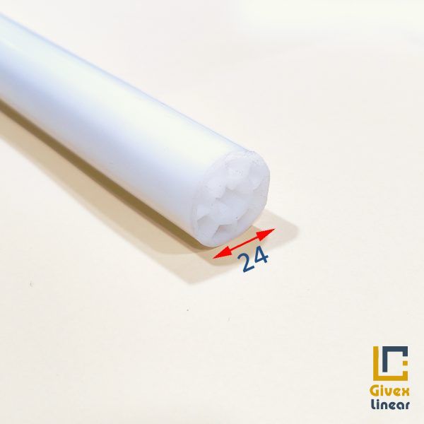 لاین نوری توکار پروفیل سیلیکونی لاین نوری گرد قطر 24 میل