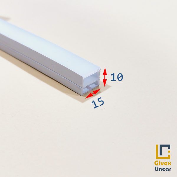 لاین نوری توکار پروفیل سیلیکونی لاین نوری بدون لبه افقی خم از رو 15 برش 10 میل