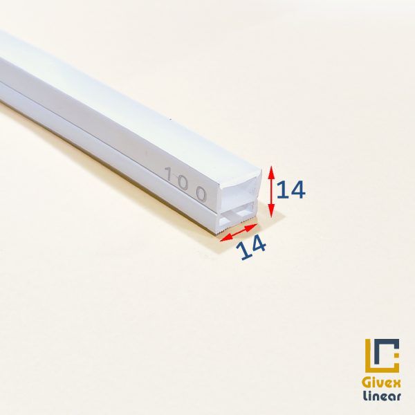 گیوکس پروفیل سیلیکونی لاین نوری بدون لبه افقی خم از رو 14 برش 14 میل