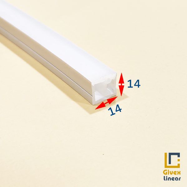 گیوکس پروفیل سیلیکونی لاین نوری بدون لبه عمودی خم پهلو 14 برش 14 میل