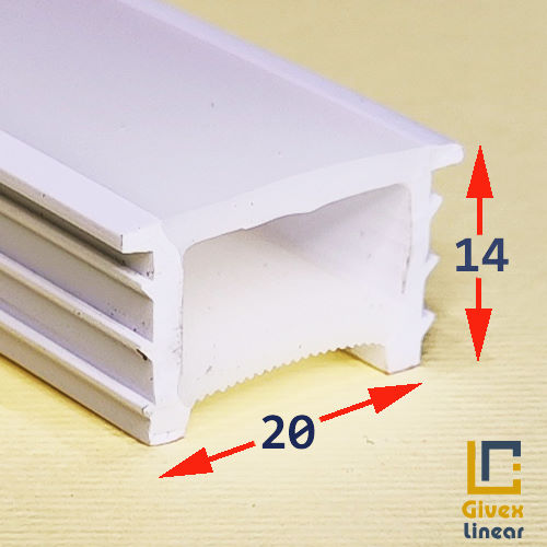 لاین نوری توکار پروفیل سیلیکونی لاین نوری توکار مدل کاور 14 برش 20 میل