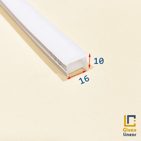 گیوکس پروفیل سیلیکونی لاین نوری کاور لبه دار 16 برش 10 میل
