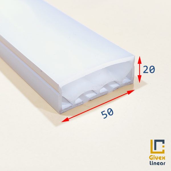 لاین نوری توکار پروفیل سیلیکونی لاین نوری بدون لبه افقی دو لاین 50 برش 20 میل