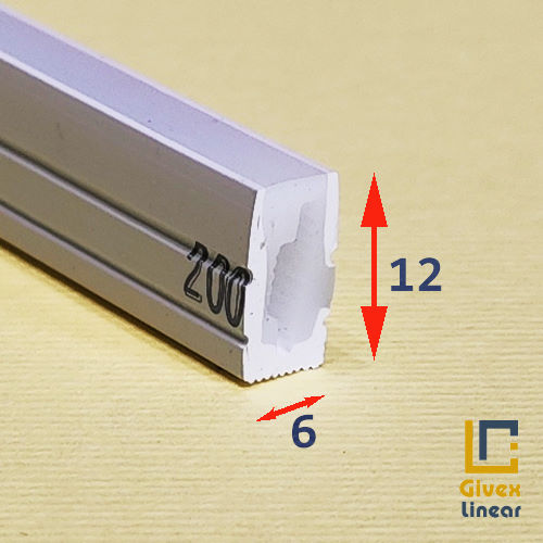 گیوکس پروفیل سیلیکونی لاین نوری 6 برش 12 میل