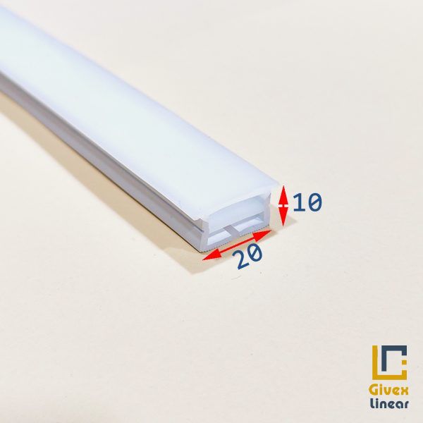 گیوکس پروفیل سیلیکونی لاین نوری لبه دار افقی 20 برش 10 میل